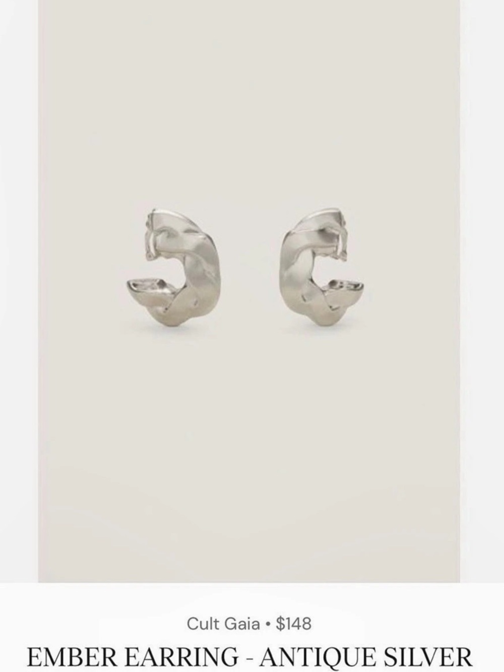 Cult Gaia Ember Earrings - Antique Silver Sculptural Pair